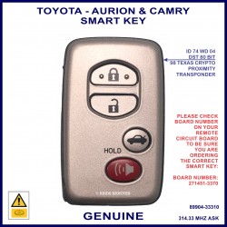 Toyota Aurion & Camry4 button 89904-33310 smart proximity key with 271451-3370 PCB