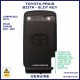 Image shows how to slide off the back cover to access the battery comparment and read the model sticker