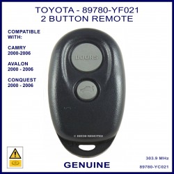 Toyota Camry, Avalon & Conquest 2 button genuine remote control