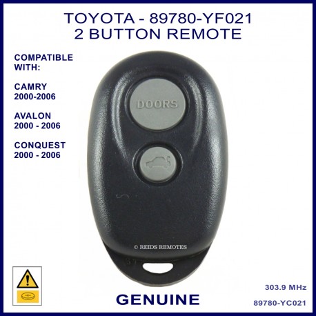 Toyota Camry, Avalon & Conquest 2 button genuine remote control