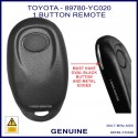 Toyota Camry 95-97, Corolla 95-98, 1 oval black button genuine 89780-YC020 remote with metal edges