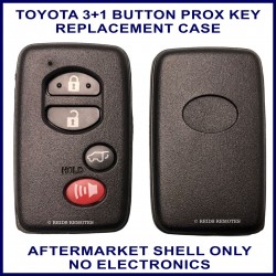 Toyota 3+1 button black smart key case replacement with electric tailgate symbol