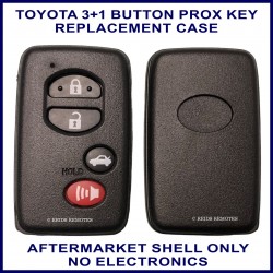 Toyota 3+1 button black smart key case replacement with sedan boot symbol