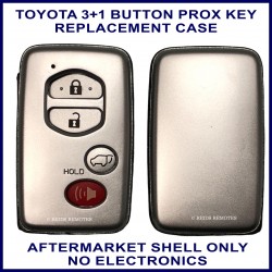 Toyota 3+1 button silver smart key case replacement with electric tailgate symbol