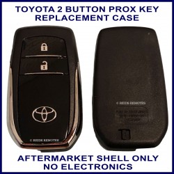 Toyota 2 button black and chrome OEM style smart key case replacement