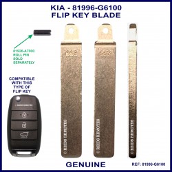 Kia Picanto 2016 - 2019 compatible flip key blade to match 81996-G6100