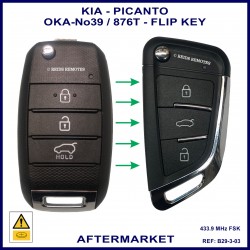 Kia Picanto 2016 - 2019  aftermarket 3 button flip key to match 95430-G6600