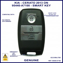 KIA Cerato 2013 - 2016 models 3 button smart proximity key 95440-A7100