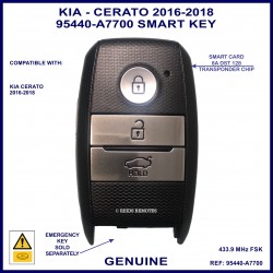 KIA Cerato 2016-2018 3 button smart proximity key 95440-A7700