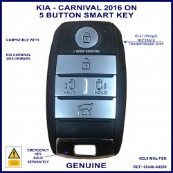 Kia Carnival 2016 on genuine 95440-A9200 5 button smart proximity key