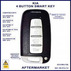 KIA Cerato Optima Rio & Sorento 4 button smart proximity key