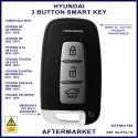 Hyundai i30 i45 ix35 Elantra Santa Fe Tucson & Veloster 3 button smart proximity key