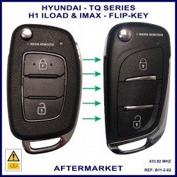 Image shows the OEM key on the left and the aftermarket flip key on the right