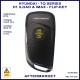 Image shows the back of the aftermarket flip key body which has a 14mm sport for a logo if required
