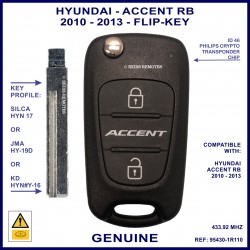 Hyundai Accent RB 2010 - 2015 2 button flip key OEM 95430-1R110