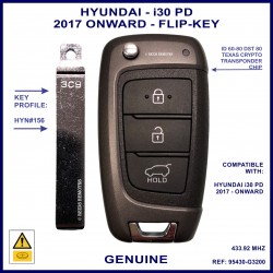 Hyundai I30 PD 2017 onward genuine 3 button flip key 94530-G3200