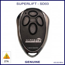Superlift SDO-3 - black & chrome garage remote with 4 black buttons