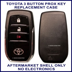 Toyota 3 button black and chrome OEM style smart key case replacement