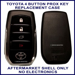 Toyota 4 button black and chrome OEM style smart key case replacement