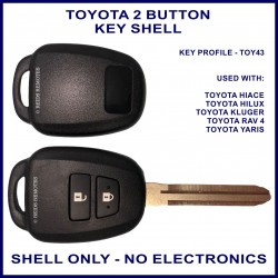 Toyota 2 button key shell for Hilux Hiace Kluger Rav 4 Yaris and more