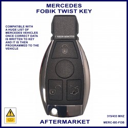 Mercedes BGA BE NEC programable 3 button remote fobik key without a logo