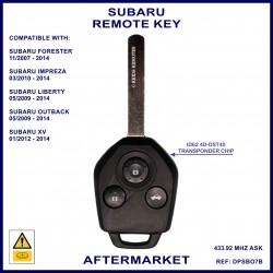 Subaru Forester Impreza Liberty, Outback & XV aftermarket 3 button remote key