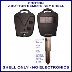 Proton 2 button remote key shell with Silca RO1R key blade profile