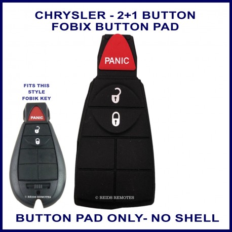 Chrysler Dodge & Jeep 2 button plus panic button rubber button pad for fobik key