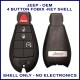 Jeep OEM 3 button plus panic button fobik key replacement shell