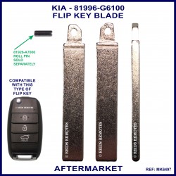 Kia Picanto Optima & Rio compatible flip key blade to match 81996-G6100