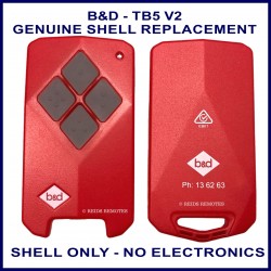 B&D TB5 V2- 4 grey button garage remote replacement shell ONLY