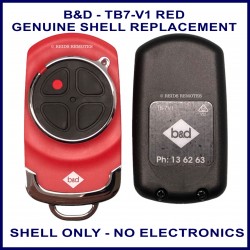 B&D TB7 V1 4 black button red garage remote replacement shell ONLY