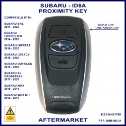 Subaru BRZ Forrester Impreza Legacy Outback XV Crosstrek WRX - Denso 14AHK - 3 button smart key