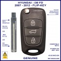 Hyundai I30 FD 2007 - 2012 3 button OEM remote flip key 95430-2L650