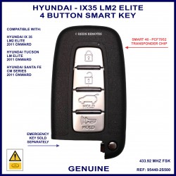 Hyundai IX35, Santa Fe & Tucson 95440-2S500 4 button smart proximity key