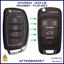 Image shows a genuine 95430-2S700 on the left and this aftermarket flip key o the right