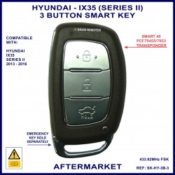 Hyundai IX35 Series II 3 button 95440-2S610 smart proximity key PCF7945-7953