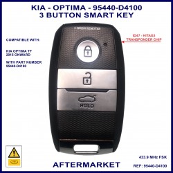 KIA Optima  JF 2015 onward 3 button smart proximity key 954402-D4100