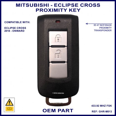 Mitsubishi Eclipse Cross & Pajero Sport 2 button OEM GHR-M014 smart proximity remote key