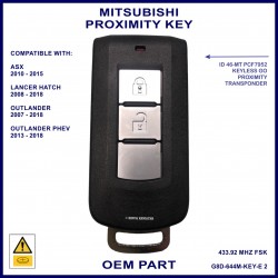 Mitsubishi ASX - Lancer Hatch - Outlander PHEV 2 button OEM smart proximity remote key