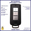 Mitsubishi ASX - Lancer Hatch - Outlander PHEV 2 button OEM smart proximity remote key