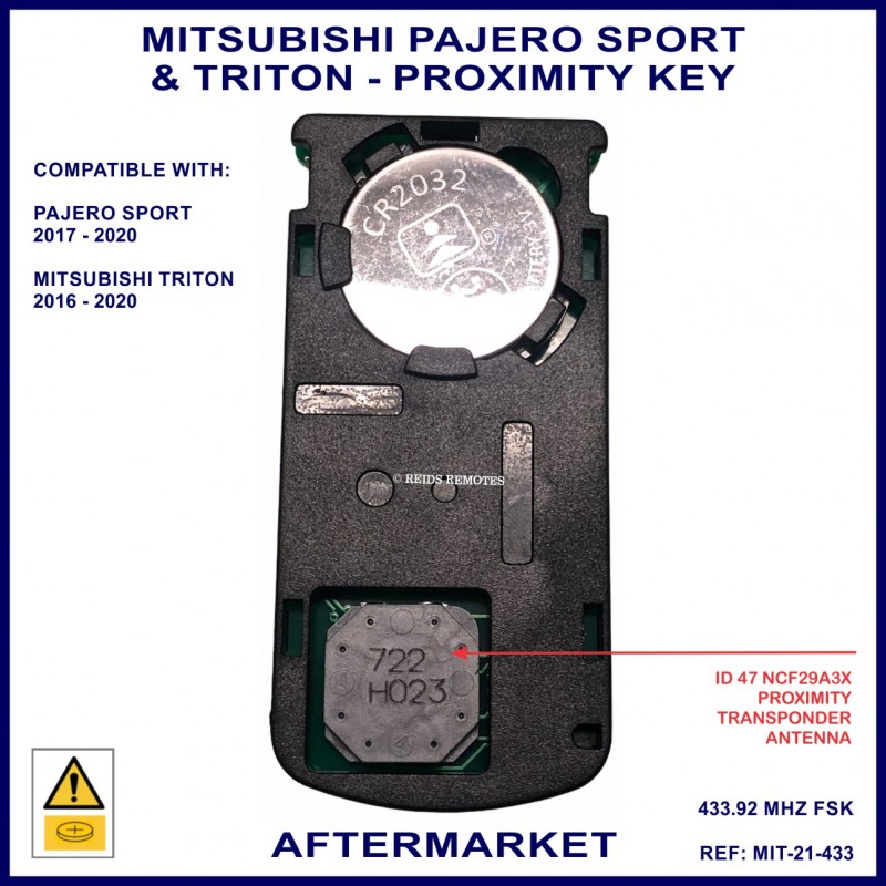 Mitsubishi Pajero Sport & Triton 2 button 8637B638 smart proximity key