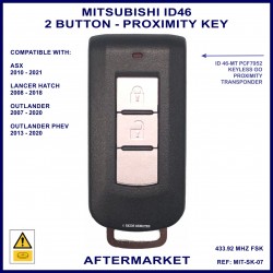 Mitsubishi ASX - Lancer Hatch - Outlander PHEV 2 button smart proximity remote key