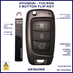 Hyundai Tucson 2021 onward genuine 3 button flip key 95430-N9030