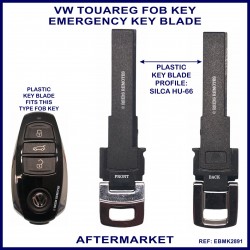 VW Touareg plastic emergency key blade to fit 3 button remote fob key
