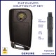 On the back of this Fiat Ducato flip key is a 14mm round recess for a logo sticker