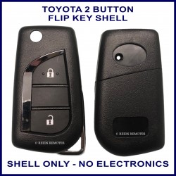 Toyota 2 button flip key replacement shell with TOY48 key blade