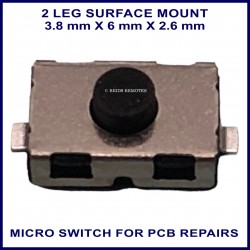 Mercedes & Renault compatible 2 leg surface mount tactile micro-switch