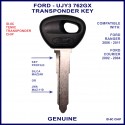 Ford Courier 2002-2004 and Ranger 2006-2011 genuine UJY3 762GX car key ID-8C chip