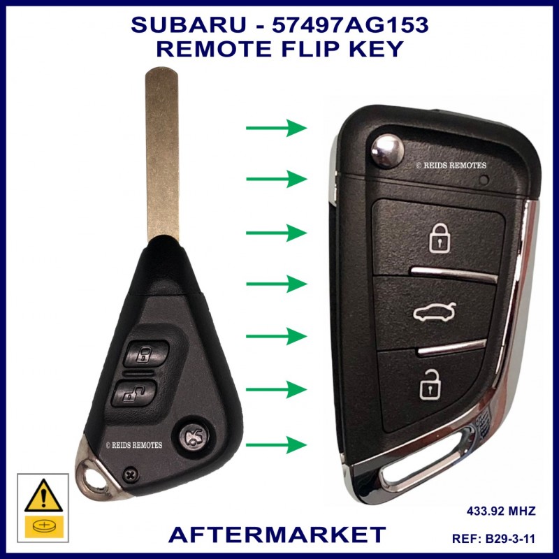 Flip Remote Key For Subaru Impreza WRX Forester Outback Liberty 2000–2007